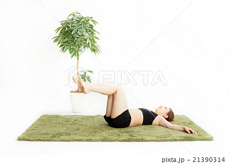 健康のため運動をするミドルの女性 健康のため運動をするミドルの女性 21390314