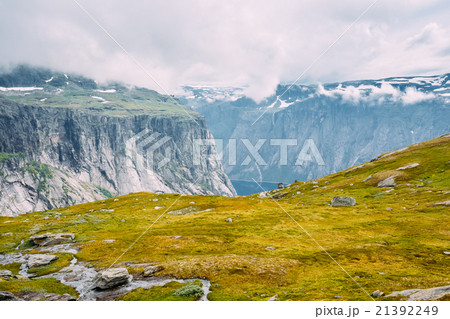 Mountains Landscape with Blue Sky in Norway Mountains Landscape with Blue Sky in Norway 21392249