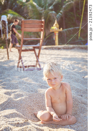 Little boy on the sand  21392473
