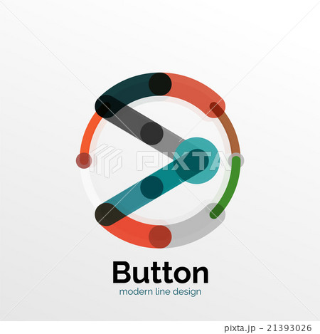 Thin line design geometric button, flat 21393026