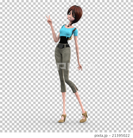 A young lady carrying a backpack perming3DCG Illustration material A young lady carrying a backpack perming3DCG Illustration material 21395022