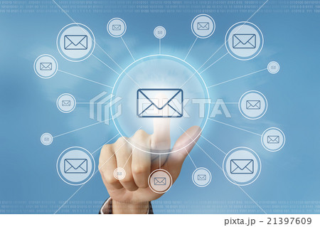 business hand press e-mail button business hand press e-mail button 21397609