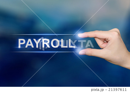 hand clicking payroll button 21397611