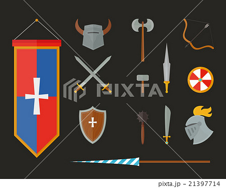 Knight armour with helmet, chest plate, shield and 21397714