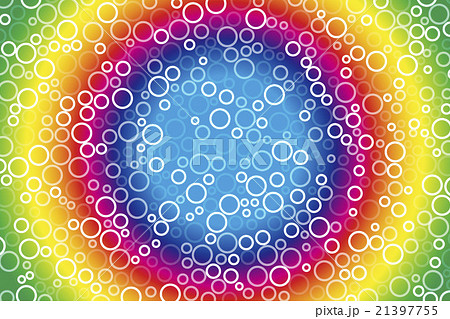 背景素材壁紙 虹色 レインボーカラー 七色 カラフル 円 丸 輪 斑点 まだら みずたま 水玉模様 のイラスト素材