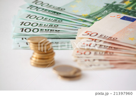 Euro currency.Coins stacked on each other  21397960