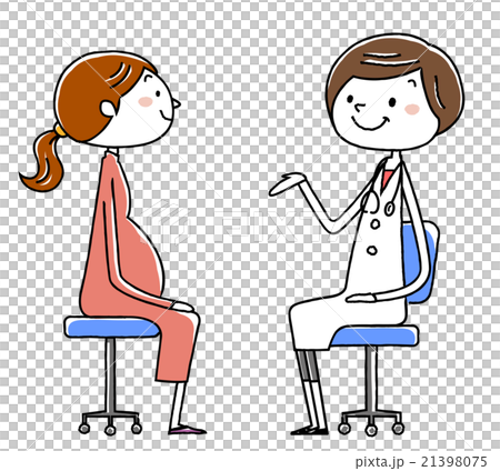 Illustration material: Female doctor and patient pregnant woman Illustration material: Female doctor and patient pregnant woman 21398075