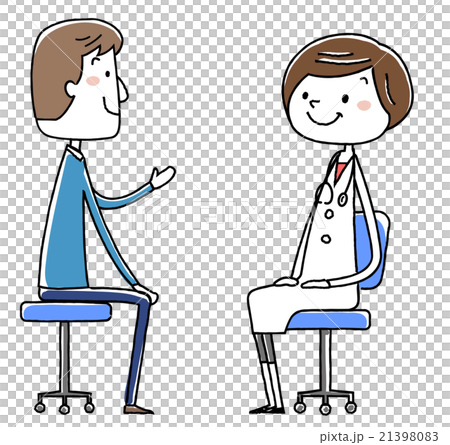 Illustration material: Female doctor and patient Young man Illustration material: Female doctor and patient Young man 21398083