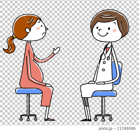 イラスト素材:女医と患者　妊婦 21398086