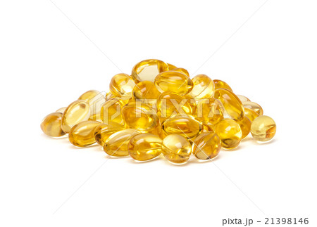 Fish oil capsules isolated on white background 21398146