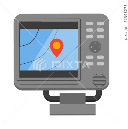Car navigator mobile gps navigation vector flat 21398278
