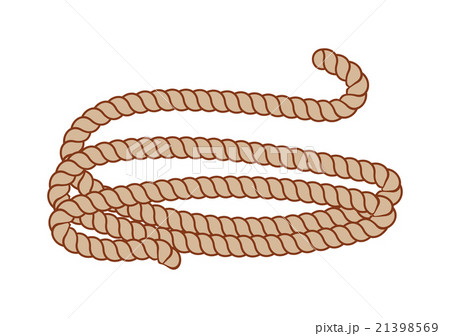 Hemp three strand rope coiled in a circular 21398569