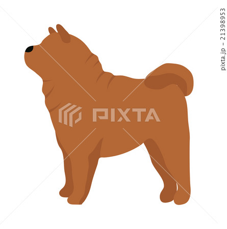 Flat dog pet and sitting cute vector 21398953