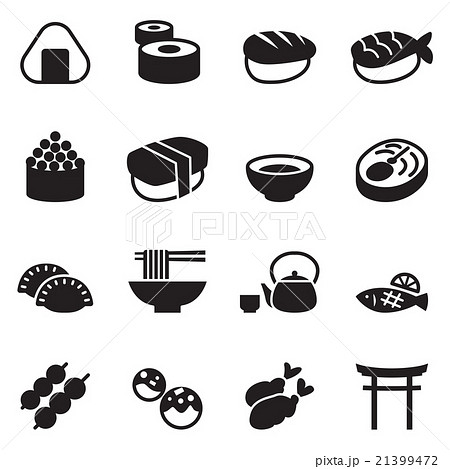 Basic Japanese food icons set Basic Japanese food icons set 21399472