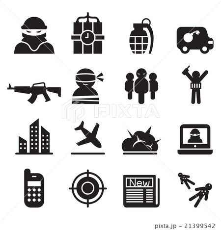 terrorism , Assassin, killer icons set 21399542