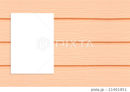 Blank folded paper poster hanging on wooden wall 21401951