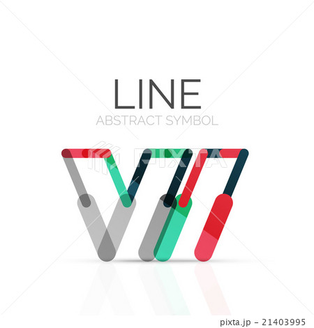 Linear abstract logo, connected multicolored 21403995
