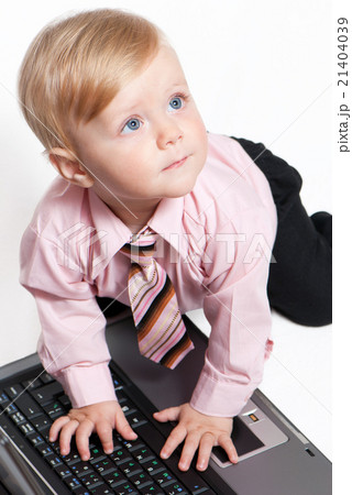 closeup portrait of adorable baby businessman 21404039