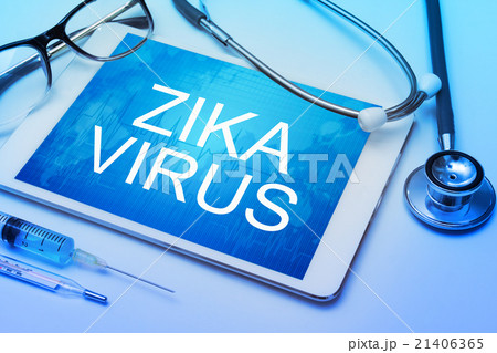 Zika virus word on tablet screen Zika virus word on tablet screen 21406365