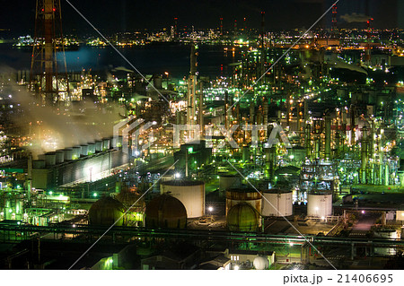 四日市コンビナートの夜景 21406695