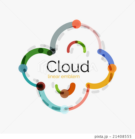 Flat design cloud icon, background 21408555