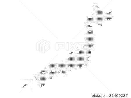 日本地図 ドット イラスト 黒 グラデーションのイラスト素材