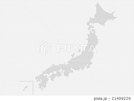 日本地図 ドット イラスト グレーのイラスト素材 21409229 Pixta