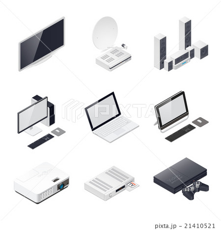 Home entertainment devices isometric icon Home entertainment devices isometric icon 21410521