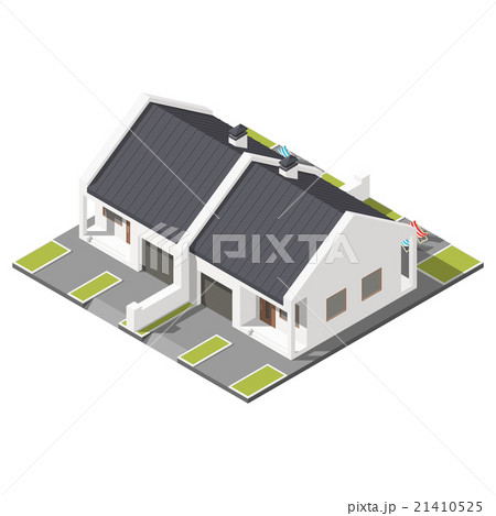 One storey connected cottage with slant roof 21410525