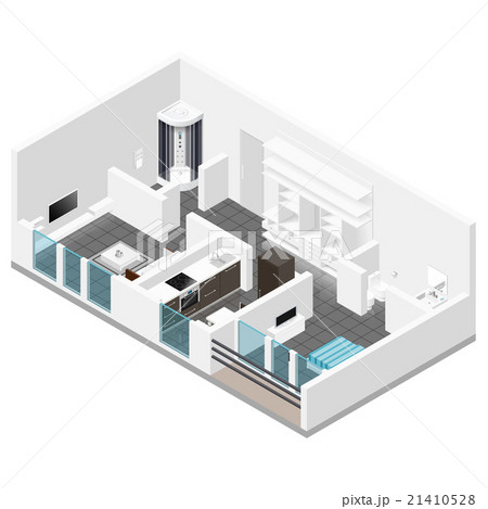 Residential apartment with balcony isometric icon 21410528