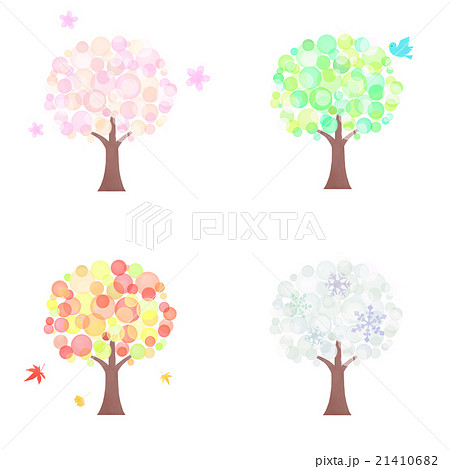 四季の木のイラスト素材 21410682 Pixta