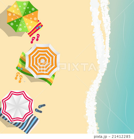 Summer Time Background. Sunny Beach in Flat Design Summer Time Background. Sunny Beach in Flat Design 21412285