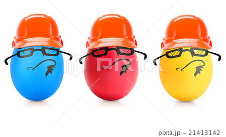 Concept of Easter egg with emotions faces isolated Concept of Easter egg with emotions faces isolated 21413142