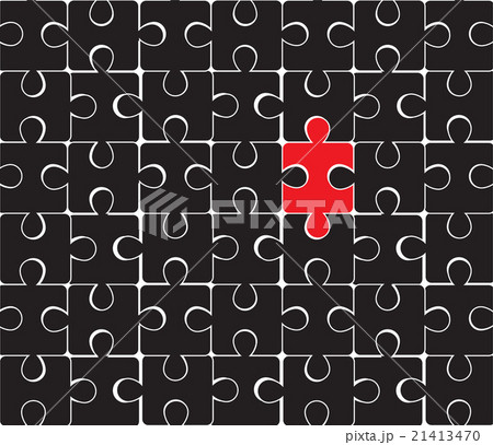 puzzle of black and one red details 21413470