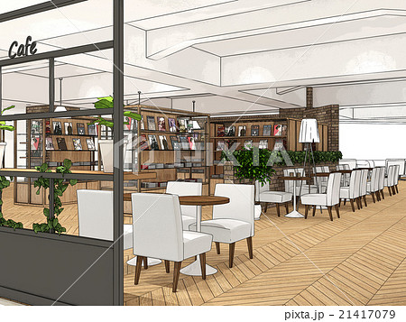 イラスト カフェと本屋のイラスト素材 イラスト カフェと本屋のイラスト素材