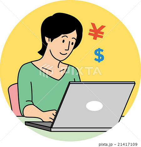 ネットで外貨取引を行う３０代女性 21417109