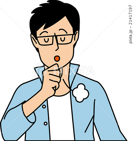 咳払いをする２０代男性 21417197