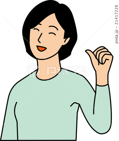 笑ってポーズをとる２０代女性 21417226