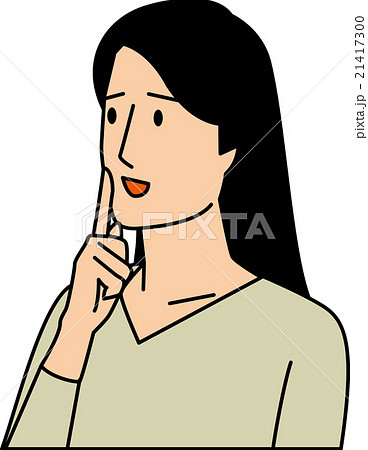 人差し指を口に当てる２０代女性のイラスト素材