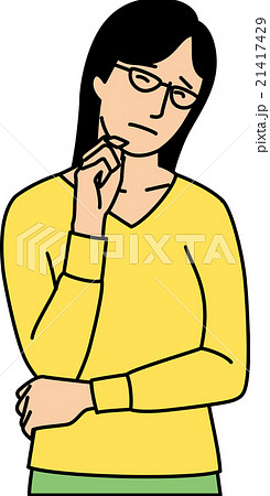 腕組みをして考える30代女性 腕組みをして考える30代女性 21417429