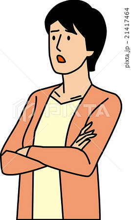 腕組みをして考える２０代女性 21417464