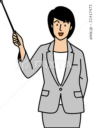 指示棒を持って話す２０代女性 21417475
