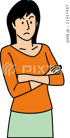 腕組みをして怒る20代女性 腕組みをして怒る20代女性 21417497