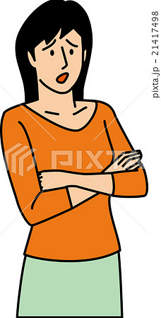 腕組みをして困った表情の20代女性 腕組みをして困った表情の20代女性 21417498