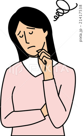腕組みをして悩む20代女性 腕組みをして悩む20代女性 21417538