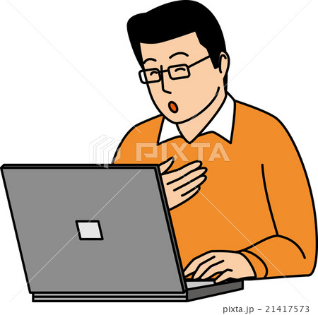 ノートパソコンを操作する４０代男性 21417573