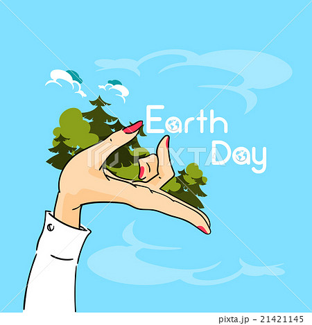 Earth Day Woman Hand Hold Trees Forest 21421145