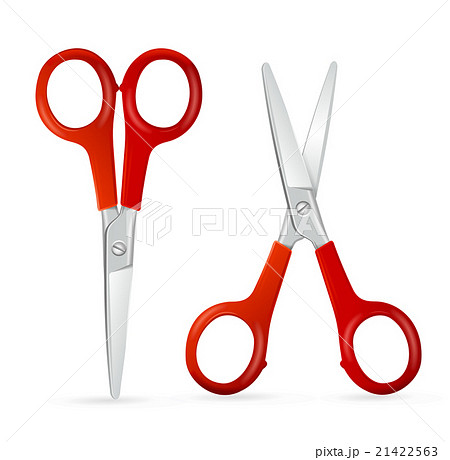 Red Scissors Set. Vector 21422563