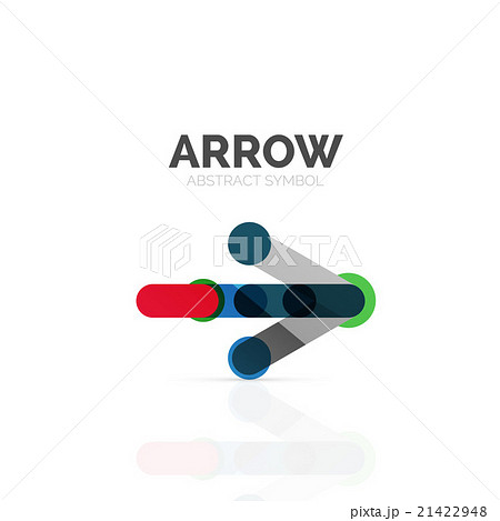 Linear arrow abstract logo, connected multicolored Linear arrow abstract logo, connected multicolored 21422948