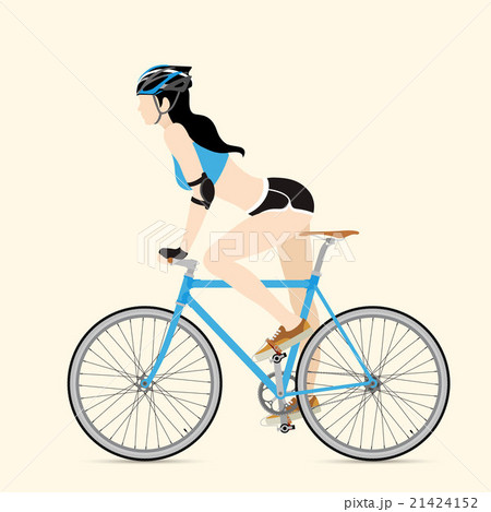 Cyclists and fixed gear bicycle 21424152